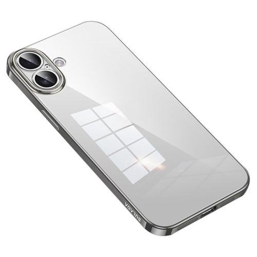 SULADA For iPhone 16 Case Ultra-Thin Electroplated TPU Clear Phone Cover - Grey