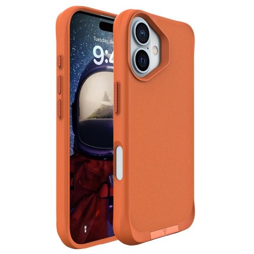 Taurustar Series For iPhone 16 Kickstand Case Shockproof PC+TPU Phone Cover - Orange