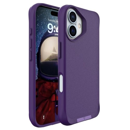 Taurustar Series For iPhone 16 Kickstand Case Shockproof PC+TPU Phone Cover - Purple