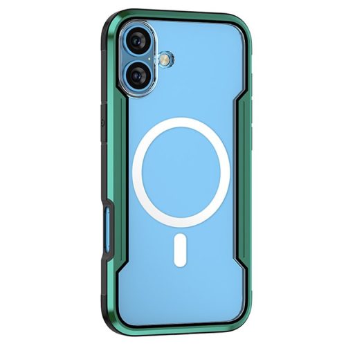 Thunder 1 Series For iPhone 16 Case Compatible with MagSafe PC+TPU Clear Back Cover - Green