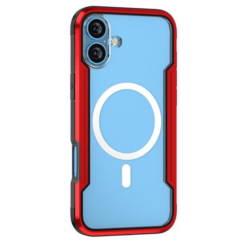 Thunder 1 Series For iPhone 16 Case Compatible with MagSafe PC+TPU Clear Back Cover - Red