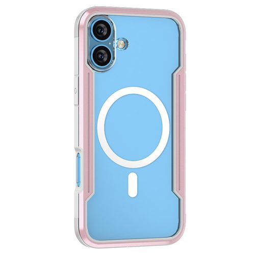 Thunder 1 Series For iPhone 16 Case Compatible with MagSafe PC+TPU Clear Back Cover - Rose Gold