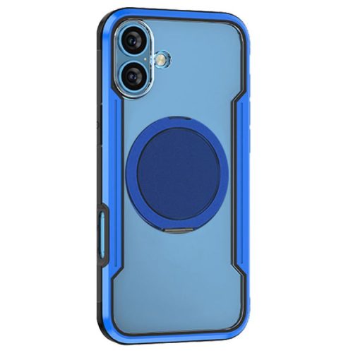 Thunder 1 Series For iPhone 16 Case Rotating Magnetic Kickstand PC+TPU Phone Cover - Blue