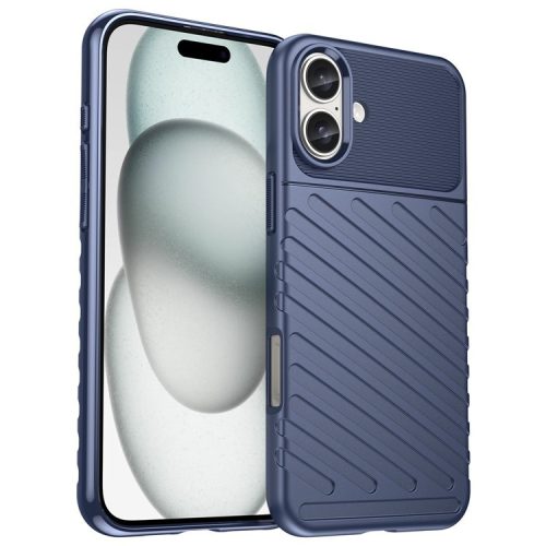 Thunder Series For iPhone 16 TPU Case TPU Phone Cover Twill Texture Drop Protective - Blue