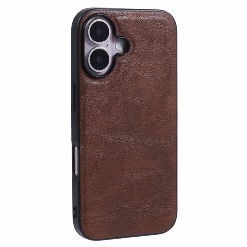 X-LEVEL Bojue-3 Series For iPhone 16 Case Compatible with MagSafe Leather Coated PC+TPU Phone Cover - Brown