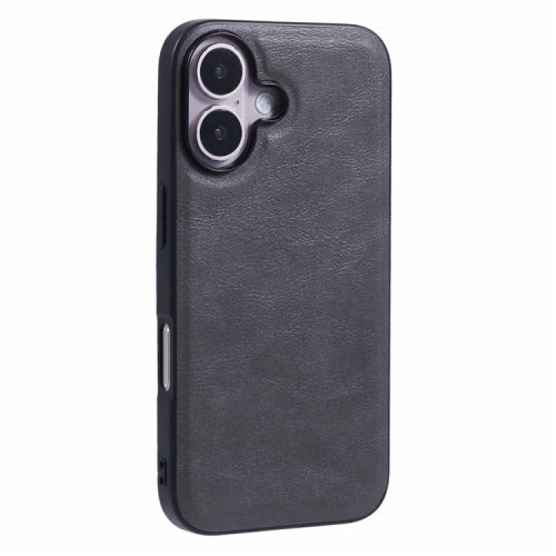 X-LEVEL Bojue-3 Series For iPhone 16 Case Compatible with MagSafe Leather Coated PC+TPU Phone Cover - Grey