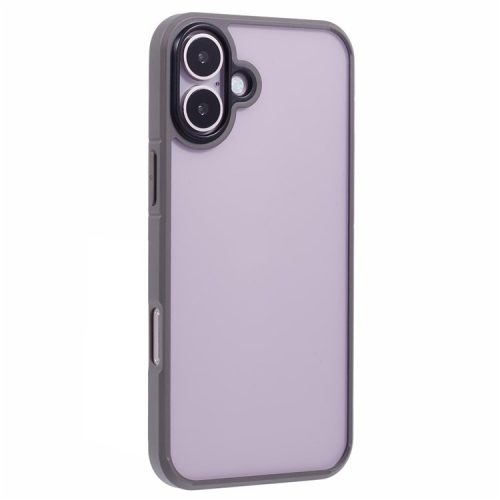 X-LEVEL For iPhone 16 Case Acrylic+Silicone Anti-Scratch Clear Back Phone Cover - Grey