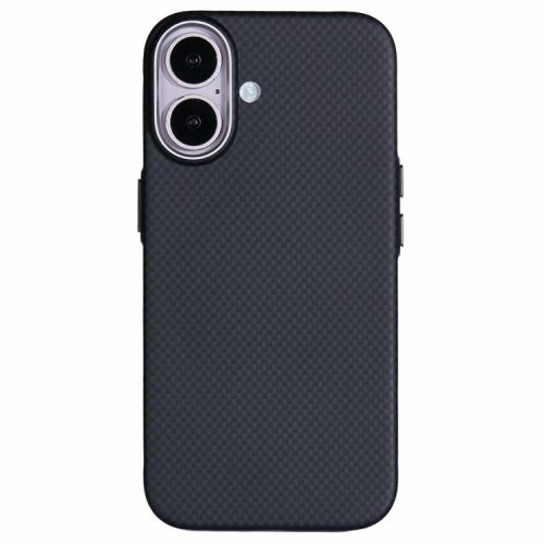 X-LEVEL For iPhone 16 Case Compatible with MagSafe Carbon Nanofiber+Metal Lens Frame Phone Cover - Black