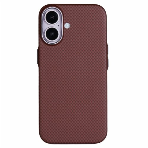 X-LEVEL For iPhone 16 Case Compatible with MagSafe Carbon Nanofiber+Metal Lens Frame Phone Cover - Red