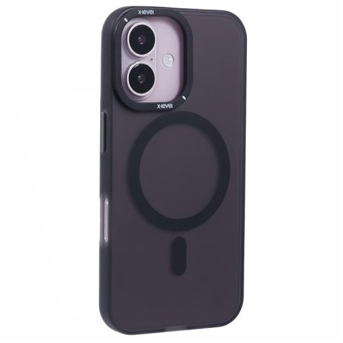 X-LEVEL For iPhone 16 Case Compatible with MagSafe PC + TPU Phone Cover Anti-Fingerprints - Black