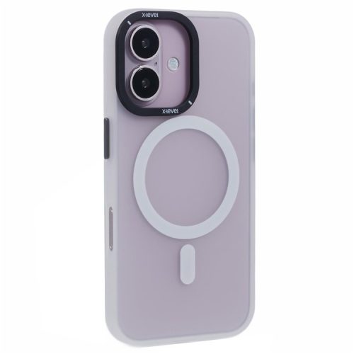 X-LEVEL For iPhone 16 Case Compatible with MagSafe PC + TPU Phone Cover Anti-Fingerprints - White