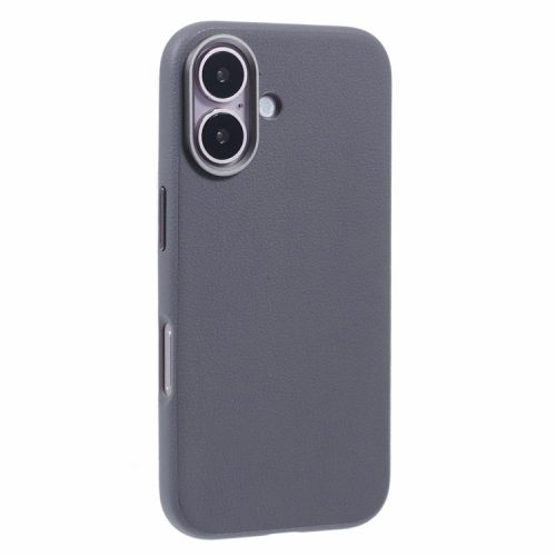 X-LEVEL For iPhone 16 Case Compatible with MagSafe PU Leather Hard PC Phone Cover - Grey