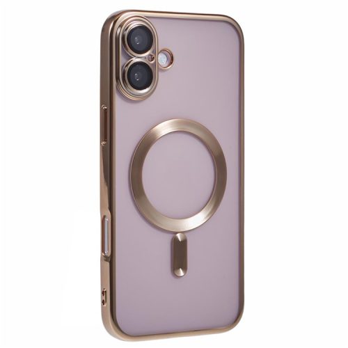 X-LEVEL For iPhone 16 Case Compatible with MagSafe TPU Clear Phone Cover with Lens Film - Gold