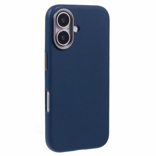 X-LEVEL For iPhone 16 Case PU Leather Hard PC Shockproof Protective Phone Cover - Blue