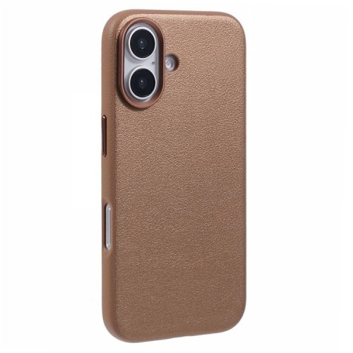 X-LEVEL For iPhone 16 Case PU Leather Hard PC Shockproof Protective Phone Cover - Titanium Gold