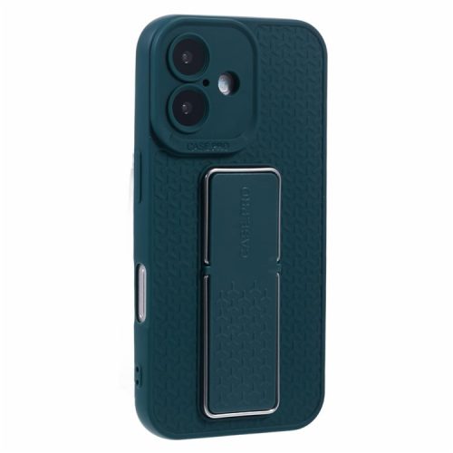 XL Series For iPhone 16 Case Foldable Kickstand TPU Soft Back Phone Cover - Army Green