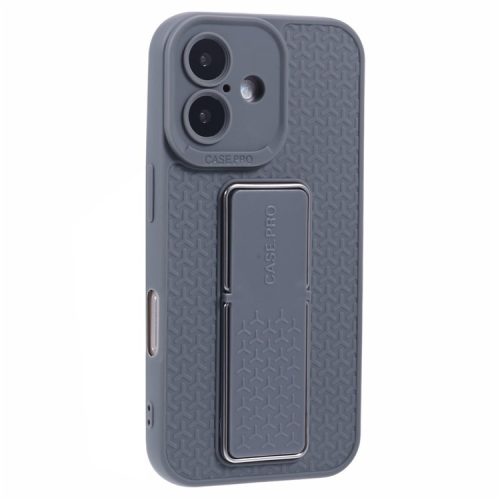 XL Series For iPhone 16 Case Foldable Kickstand TPU Soft Back Phone Cover - Grey