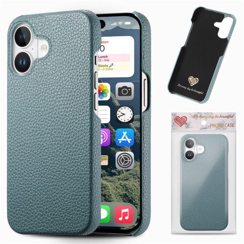 Y1 For iPhone 16 Case Shockproof Litchi Texture Leather+PC Phone Cover - Baby Blue