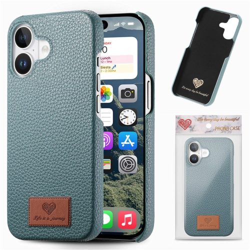 Y5 For iPhone 16 Case Litchi Texture Leather+TPU Slim Phone Cover - Baby Blue