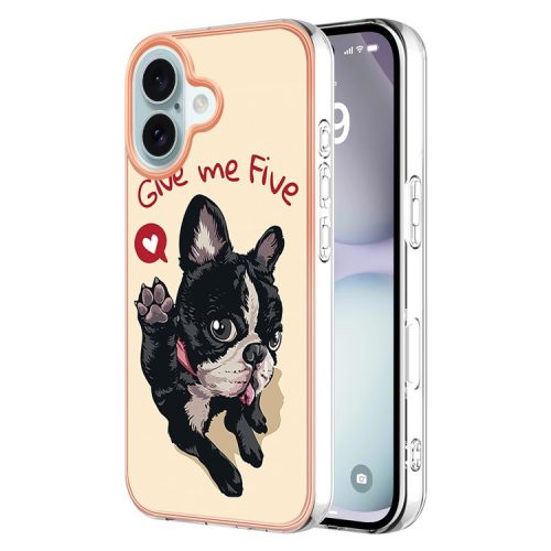 YB IMD Series-16 Style-E For iPhone 16 TPU Case Pattern Printing Phone Back Cover - Dog