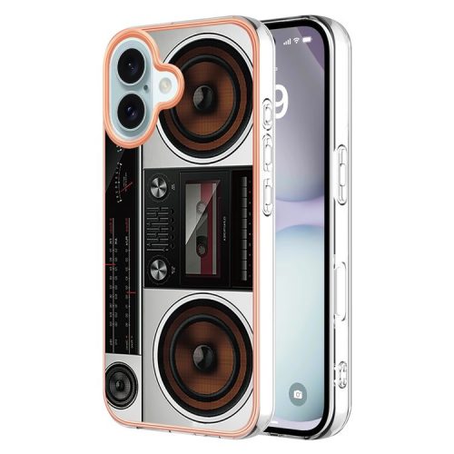 YB IMD Series-16 Style-E For iPhone 16 TPU Case Pattern Printing Phone Back Cover - Radio