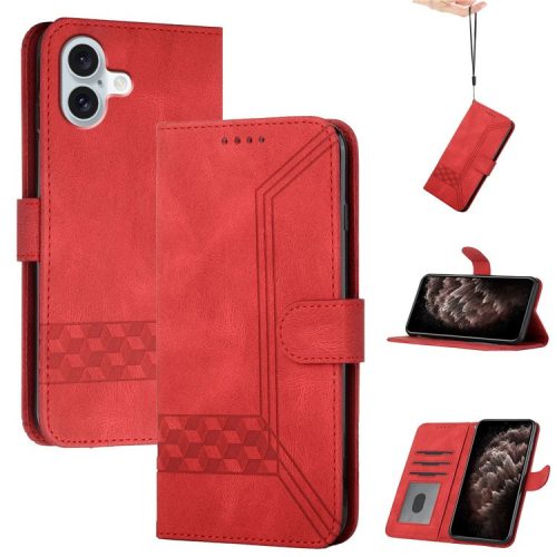 YX0010 Series for iPhone 16 Case PU Leather Wallet Stand Flip Phone Cover - Red