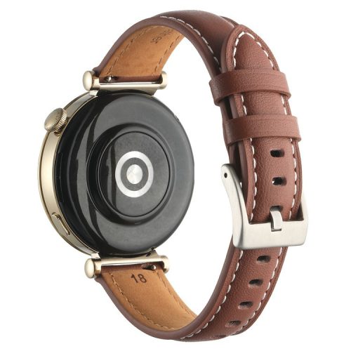 18mm Watch Strap for Huawei Watch GT 4 41mm / Garmin Venu 3S Genuine Cow Leather Watch Band - Caramel