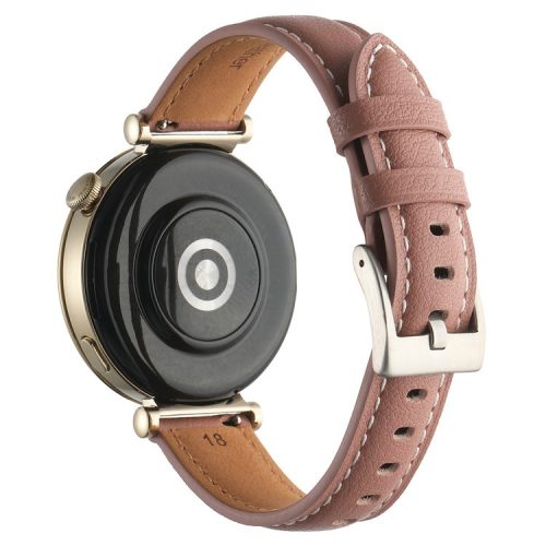 18mm Watch Strap for Huawei Watch GT 4 41mm / Garmin Venu 3S Genuine Cow Leather Watch Band - Pink