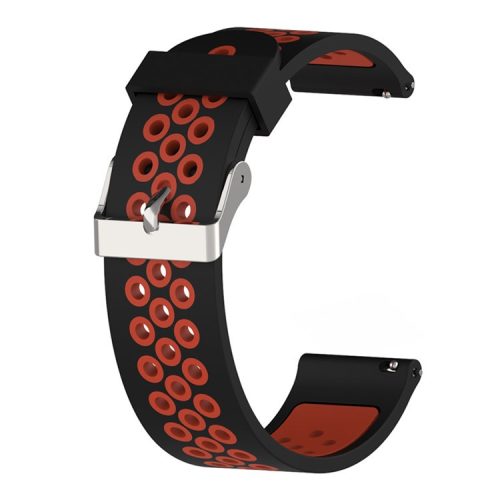 20mm Dual Color Silicone Smart Watch Band for GarminMove Luxe/Move Style /Move 3 /Move Venu - Black/Orange