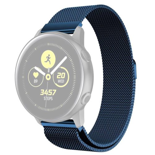 20mm Milanese Stainless Steel Flat Head Watch Band for Garmin Vivomove HR/Vivoactive 3 Music - Blue