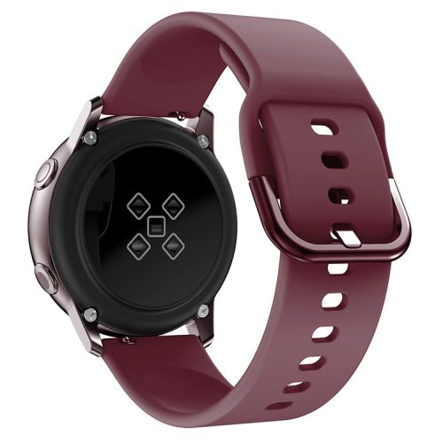 20mm Silicone Watch Band Strap Replacement for Samsung Galaxy Watch4 Classic 46mm 42mm/Watch4 44mm 40mm/Watch Active 2/Garmin Vivomove3 - Wine Red