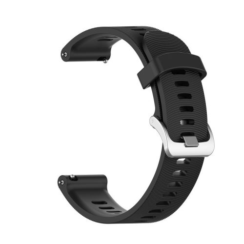 20mm Silicone Watch Strap for Garmin Forerunner 245 Smart Watch Band Replacement - Black