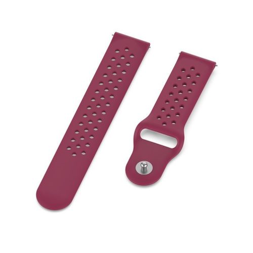 20mm Soft Ventilation Silicone Watch Band Replacement for Garmin Move Luxe/Move Style/Move 3/Move Venu - Wine Red