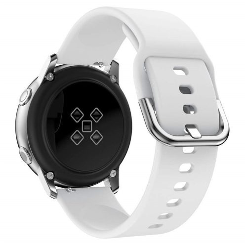 20mm Square Buckle Silicone Smart Watch Band Strap for GarminMove Luxe/Move Style/Move 3 - White