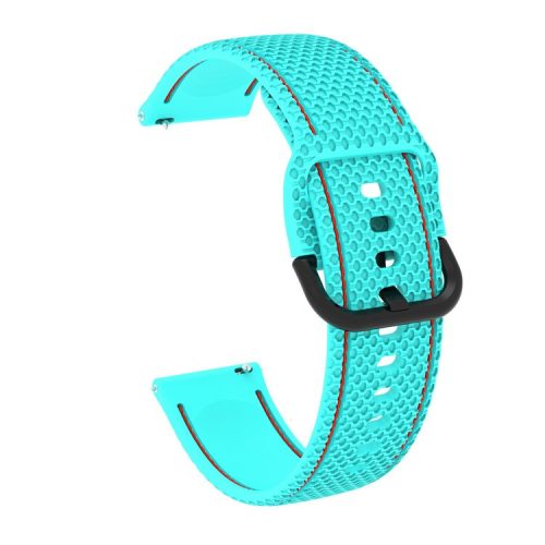 20mm Stitching Line Silicone Watchband Strap Replacement for Samsung Galaxy Watch Active/Active2 40mm/Watch 42mm/Huami Amazfit GTR (42mm)/Garmin vivoactive 3/Huawei Watch GT2 (42mm) - Baby Blue/Red