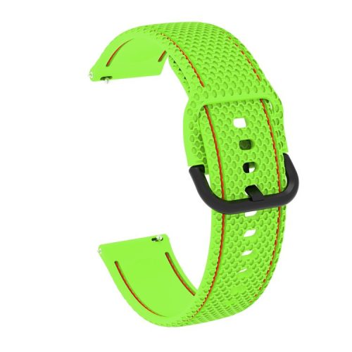 20mm Stitching Line Silicone Watchband Strap Replacement for Samsung Galaxy Watch Active/Active2 40mm/Watch 42mm/Huami Amazfit GTR (42mm)/Garmin vivoactive 3/Huawei Watch GT2 (42mm) - Green/Red