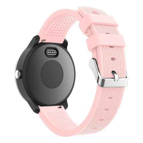 20mm Stripes Texture Silicone Watchband for Garmin Vivoactive 3 Adjustable Watch Strap Replacement - Pink