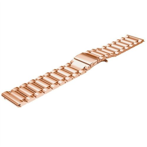 20MM Three Beads Stainless Steel Watchband Replacement Strap for Garmin Move Luxe/Move Style/Move 3/Move Venu - Rose Gold