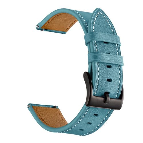 20mm Top-layer Genuine Leather Watch Strap Replacement for Garmin Vivoactive 3/Vivomove HR - Blue