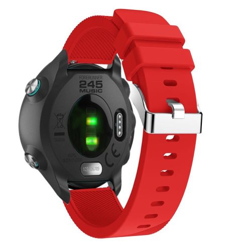 20mm Twill Skin Silicone Watch Band for Garmin Forerunner 645/245/245M - Red