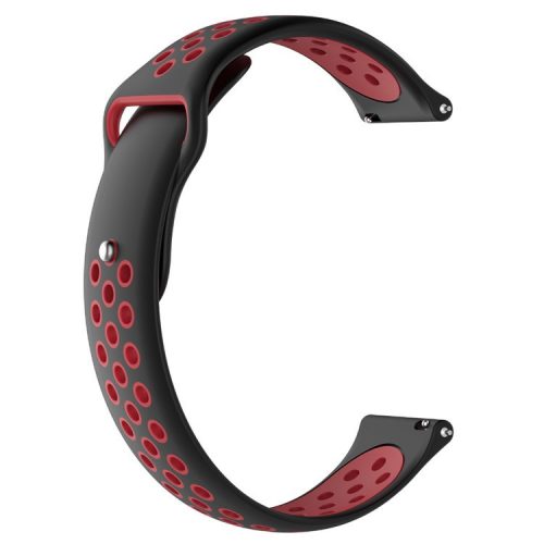 20mm Two-color Silicone Wrist Strap for Garmin Forerunner 245 Music / Forerunner - Black / Red