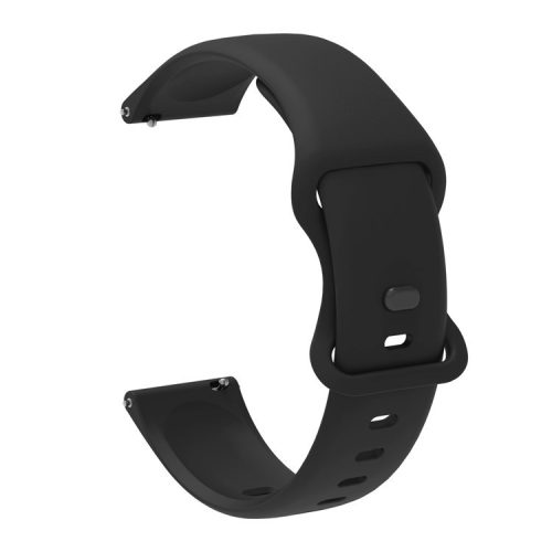 20mm Universal Silicone Watchband Strap Replacement for Samsung Galaxy Watch Active/Active2 40mm/Watch 42mm/Huami Amazfit GTR (42mm)/Garmin vivoactive 3/Huawei Watch GT2 (42mm) - Black