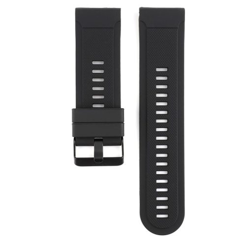 22mm Soft Textured Silicone Watch Band Wrist Bracelet for Garmin Fenix 5 / 5 Plus with Black Buckle - Black