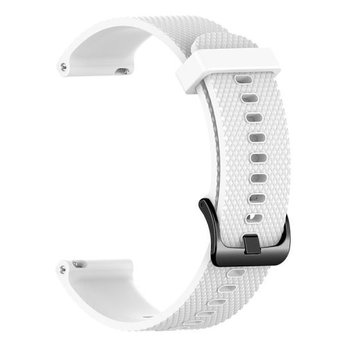 22mm Textured Soft Silicone Strap Watch Band Replacement for Garmin Vivoactive 4 - White