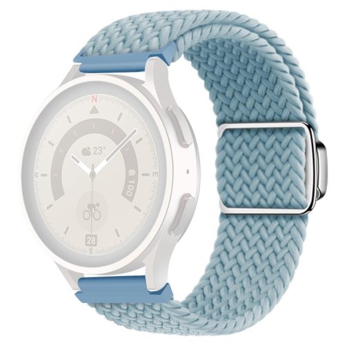 22mm Watch Band for Garmin Forerunner 265 / 255 / Vivoactive 4 / Venu 2 , Nylon Braided Strap with Magnetic Folding Buckle - Cyan