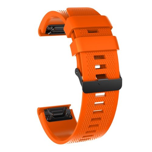 26mm Silicone Watch Band for Garmin Fenix 5X/5X Plus/Fenix 3/3 HR Adjustable Wrist Strap with Black Buckle - Orange