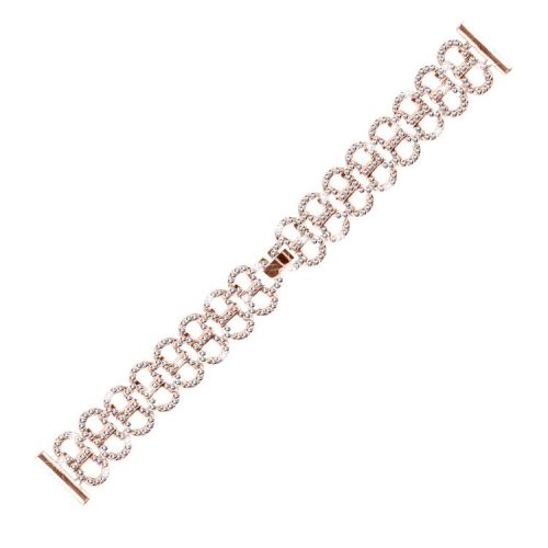 Alloy Strap for Garmin Vivomove Luxe / Garminmove Luxe Rhinestones Decor Gourd Shape Watch Band - Rose Gold