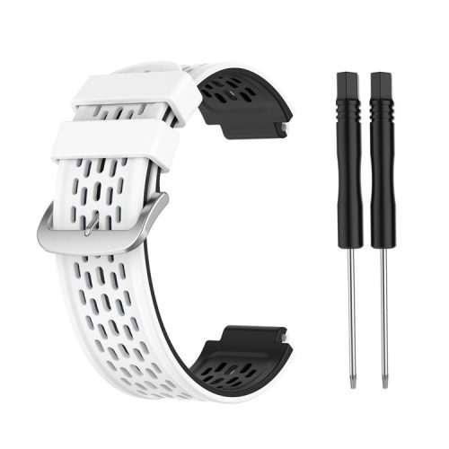 Double Color Silicone Watch Band Wrist Strap Replacement for Garmin Approach S2 S4 / Garmin Vivoactive - White / Black