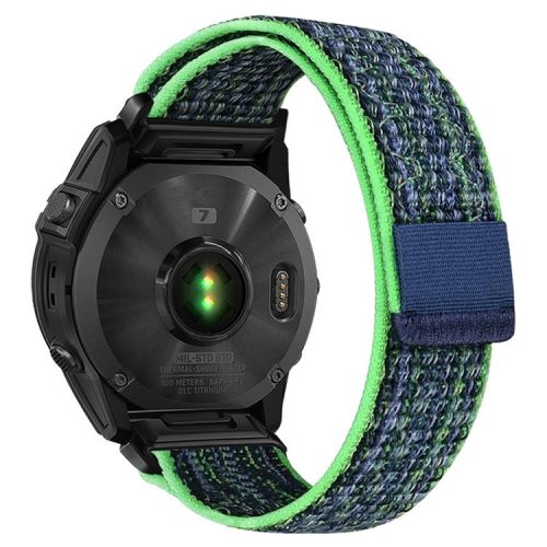 For  Garmin Fenix 7 / Forerunner 965 / 955 / 945 / 935 Wrist Band 22mm Nylon Watch Strap - Green