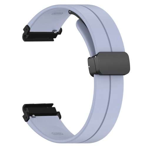 For Garmin Fenix 7S / 7S Solar / 6S / 5S Watch Strap Magnetic Buckle Silicone Band with 20mm PC Connector - Lavender Grey